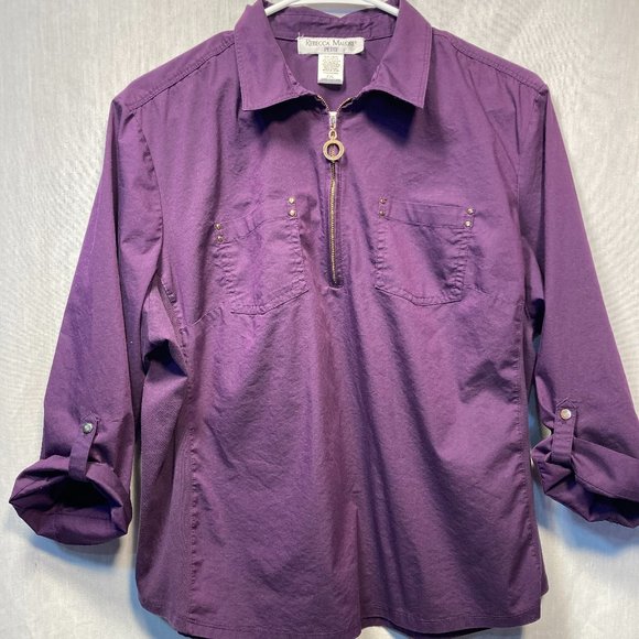 REBECCA MALONE PURPLE TOP PETITE  XL - Picture 1 of 8